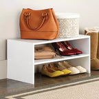 Organisateur de rangement empilable large à 2 étagères de 61 cm, marron