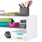 Organisateur de rangement empilable large à 2 étagères de 61 cm, marron