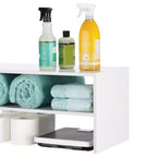 Organisateur de rangement empilable large à 2 étagères de 61 cm, marron