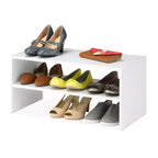 Organisateur de rangement empilable large à 2 étagères de 61 cm, marron