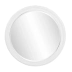 Howard Elliott 36" George Round Matte White Wood Framed Beveled Mirror