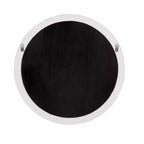 Miroir biseauté encadré en bois blanc mat rond de 36 po