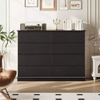 8 Drawer Dressers for Bedroom, Chest of Drawers with Deep Drawers, Large Double Dresser for Closet with Wide Top, Horizontal Wooden Dresser for Living