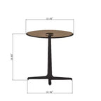 Table d'appoint ronde moderne en métal et verre trempé 19.69
