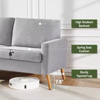 Canapé de couple 68 pouces en velours côtelé, canapé de couple moderne pour salon, chambre et bureau, canapé confortable avec coussin à ressorts