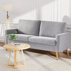 Canapé de couple 68 pouces en velours côtelé, canapé de couple moderne pour salon, chambre et bureau, canapé confortable avec coussin à ressorts