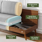 Canapé de couple 68 pouces en velours côtelé, canapé de couple moderne pour salon, chambre et bureau, canapé confortable avec coussin à ressorts