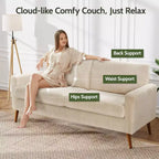 Canapé de couple 68 pouces en velours côtelé, canapé de couple moderne pour salon, chambre et bureau, canapé confortable avec coussin à ressorts
