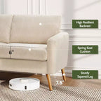 Canapé de couple 68 pouces en velours côtelé, canapé de couple moderne pour salon, chambre et bureau, canapé confortable avec coussin à ressorts