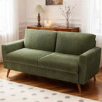 Canapé de couple 68 pouces en velours côtelé, canapé de couple moderne pour salon, chambre et bureau, canapé confortable avec coussin à ressorts