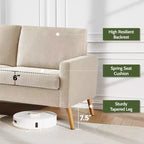 Canapé de couple 68 pouces en velours côtelé, canapé de couple moderne pour salon, chambre et bureau, canapé confortable avec coussin à ressorts
