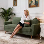 Canapé de couple 68 pouces en velours côtelé, canapé de couple moderne pour salon, chambre et bureau, canapé confortable avec coussin à ressorts