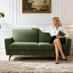 Canapé de couple 68 pouces en velours côtelé, canapé de couple moderne pour salon, chambre et bureau, canapé confortable avec coussin à ressorts