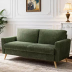 Dyonery 68 inch couple sofa corduroy sofa, modern couple sofa in living room, bedroom and office, comfortable sofa with spring pad