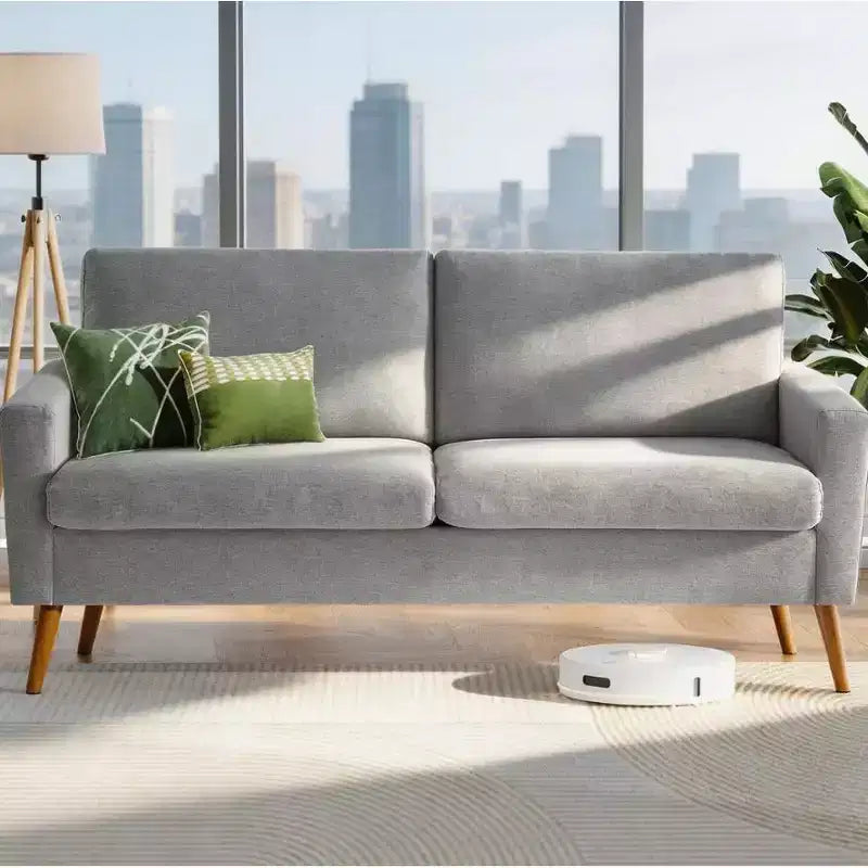 Canapé de couple 68 pouces en velours côtelé, canapé de couple moderne pour salon, chambre et bureau, canapé confortable avec coussin à ressorts