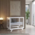 MelO Caress V-leg Foldable Crib, Modern Acrylic Frame with 3 Height Levels, Easy Fold & Smooth Rolling Wheels  Pure White