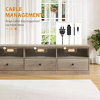 Meuble TV de 178 cm avec tiroir de rangement, console TV de style moderne du milieu du siècle avec étagères ouvertes, meuble TV multimédia