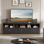 Meuble TV de 178 cm avec tiroir de rangement, console TV de style moderne du milieu du siècle avec étagères ouvertes, meuble TV multimédia