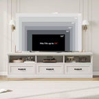 Meuble TV de 178 cm avec tiroir de rangement, console TV de style moderne du milieu du siècle avec étagères ouvertes, meuble TV multimédia