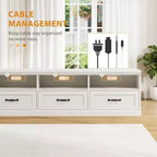 Meuble TV de 178 cm avec tiroir de rangement, console TV de style moderne du milieu du siècle avec étagères ouvertes, meuble TV multimédia