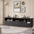 Meuble TV de 178 cm avec tiroir de rangement, console TV de style moderne du milieu du siècle avec étagères ouvertes, meuble TV multimédia