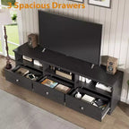 Meuble TV de 178 cm avec tiroir de rangement, console TV de style moderne du milieu du siècle avec étagères ouvertes, meuble TV multimédia