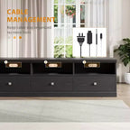 Meuble TV de 178 cm avec tiroir de rangement, console TV de style moderne du milieu du siècle avec étagères ouvertes, meuble TV multimédia