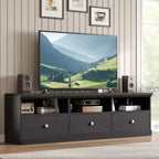 CuisinSmart 70in Entertainment Center with Storage Drawer, Mid-Century Modern TV Console with Open Shelves, Media TV Cabinet