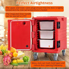 Chauffe-Plats de Traiteur Premium - Transporteur Isotherme Chaud/Froid pour 6 Bacs Gastro avec Roulettes Robustes