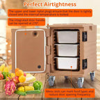 Chauffe-Plats de Traiteur Premium - Transporteur Isotherme Chaud/Froid pour 6 Bacs Gastro avec Roulettes Robustes