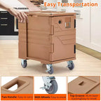 Chauffe-Plats de Traiteur Premium - Transporteur Isotherme Chaud/Froid pour 6 Bacs Gastro avec Roulettes Robustes