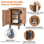 Chauffe-Plats de Traiteur Premium - Transporteur Isotherme Chaud/Froid pour 6 Bacs Gastro avec Roulettes Robustes
