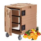 Chauffe-Plats de Traiteur Premium - Transporteur Isotherme Chaud/Froid pour 6 Bacs Gastro avec Roulettes Robustes