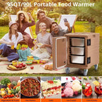 Chauffe-Plats de Traiteur Premium - Transporteur Isotherme Chaud/Froid pour 6 Bacs Gastro avec Roulettes Robustes