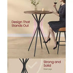 Table de bar ronde 23,6" - Table de bistrot/cocktail avec pieds en X pour cuisine/fête, cadre métallique robuste, assemblage facile
