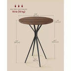 Table de bar ronde 23,6" - Table de bistrot/cocktail avec pieds en X pour cuisine/fête, cadre métallique robuste, assemblage facile