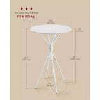 Table de bar ronde 23,6" - Table de bistrot/cocktail avec pieds en X pour cuisine/fête, cadre métallique robuste, assemblage facile