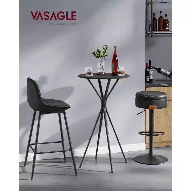 23,6 Table haute ronde – Table de cocktail X-Leg pour cuisine/fête, cadre métallique robuste, assemblage facile