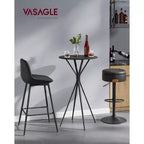 Table de bar ronde 23,6" - Table de bistrot/cocktail avec pieds en X pour cuisine/fête, cadre métallique robuste, assemblage facile