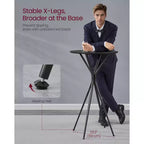 Table de bar ronde 23,6" - Table de bistrot/cocktail avec pieds en X pour cuisine/fête, cadre métallique robuste, assemblage facile