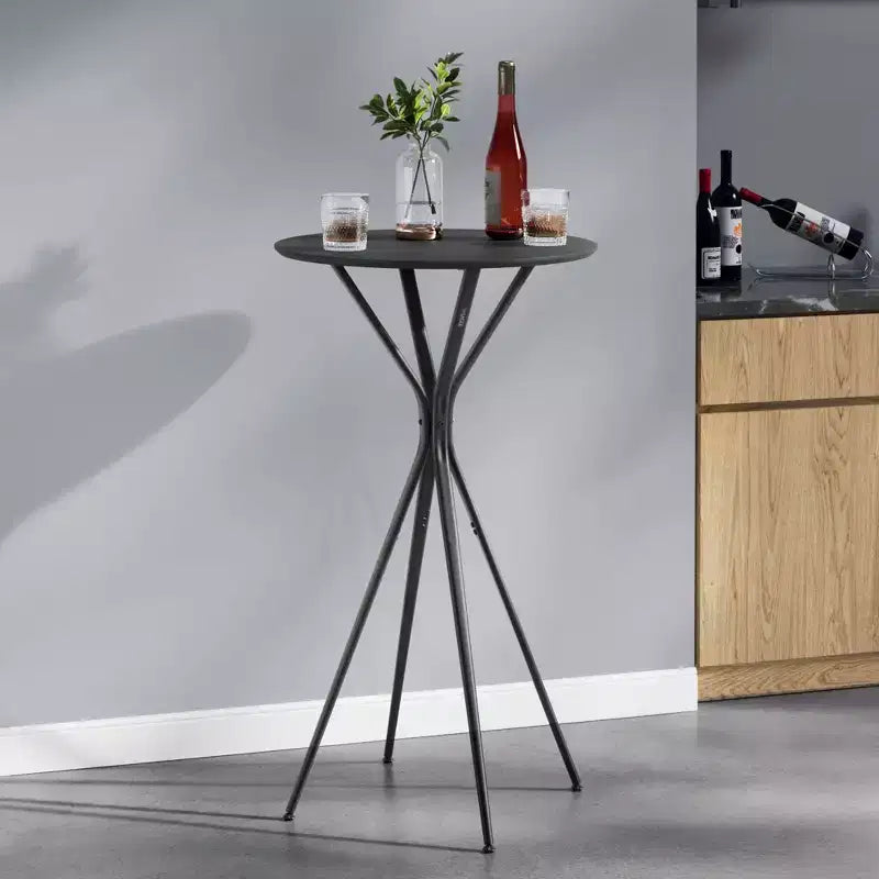 23,6 Table haute ronde – Table de cocktail X-Leg pour cuisine/fête, cadre métallique robuste, assemblage facile