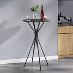 Table de bar ronde 23,6" - Table de bistrot/cocktail avec pieds en X pour cuisine/fête, cadre métallique robuste, assemblage facile