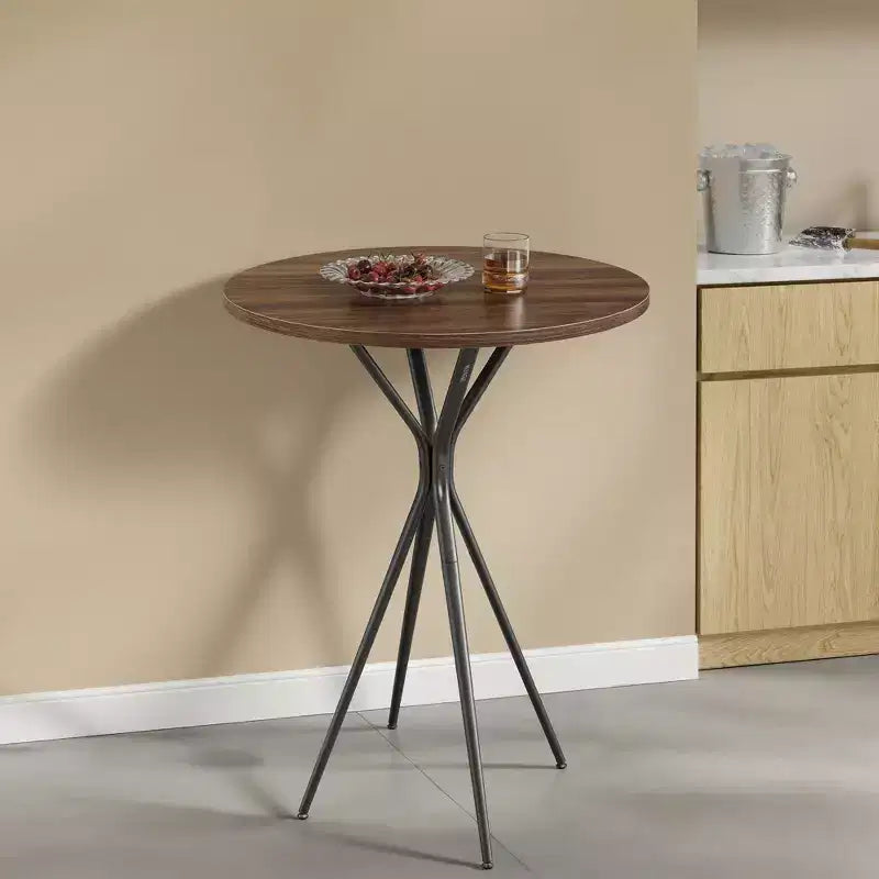 23,6 Table haute ronde – Table de cocktail X-Leg pour cuisine/fête, cadre métallique robuste, assemblage facile