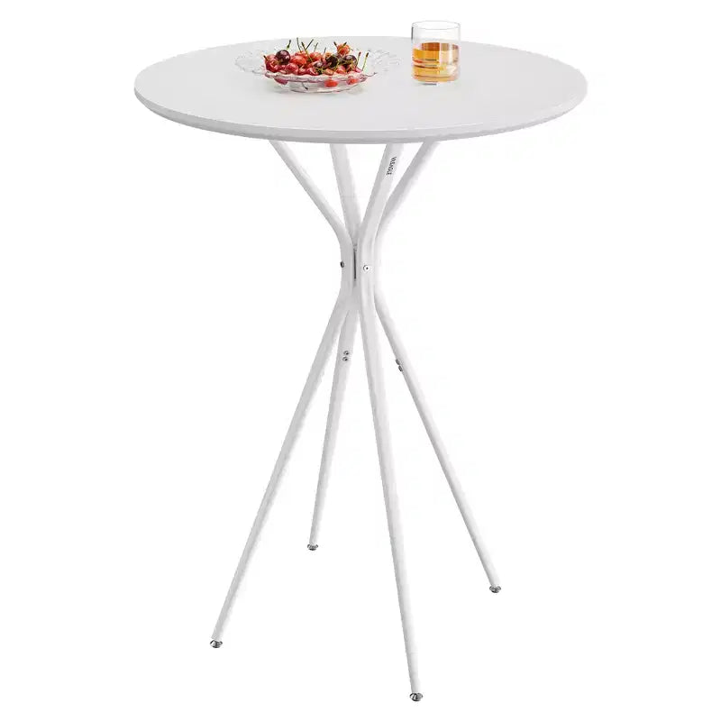 23,6 Table haute ronde – Table de cocktail X-Leg pour cuisine/fête, cadre métallique robuste, assemblage facile