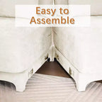 Canapé 3 places en tissu chenille beige avec 2 poufs mobiles et oreiller lombaire, éponge haute résilience, base en bois de haute qualité