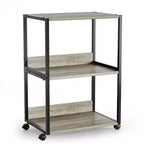 VINGLI 3 Tier Rolling Printer Stand with Storage, Desktop Printer Shelf for Home/Office Organizer(Oak)