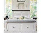 Mastgoal Full Size Bed Frame with 51 Tall Headboard, 20 Roman Footboard, 2 Large Storage Drawers, No Box Spring Needed