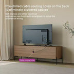 Meuble TV en bois de santal doré de 60 pouces de large, convient aux téléviseurs de 45 à 75 pouces, console média moderne avec placards de rangement et portes à lattes pour le salon