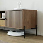 Meuble TV en bois de santal doré de 60 pouces de large, convient aux téléviseurs de 45 à 75 pouces, console média moderne avec placards de rangement et portes à lattes pour le salon