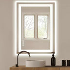 MAYEERTY Bathroom Mirror Dual Light Source Three Lighting Modes